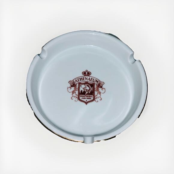 Athenaeum Hotel Chautauqua Institution NY Ashtray Coat of Arms Ceramic 4.5" EUC - Picture 1 of 4